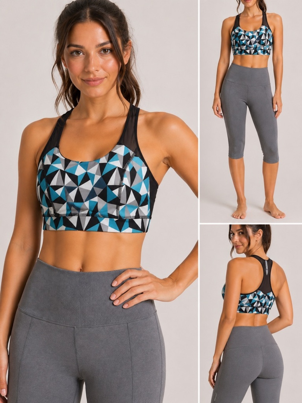 Sports bra light self bra gym workout running training racer back soft Small